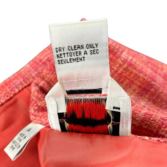 Talbots Pure Silk Skirt Sze 14 Heather Pink Tweed A Line Lined Back Zip and Slit - Picture 8 of 10